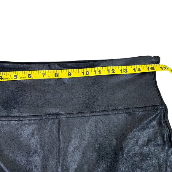 SPANX BLACK Faux Leather Leggings Size 1X - Picture 4 of 12